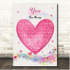 Ten Sharp You Pink Heart Colourful Music Notes Song Lyric Print