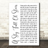 Coldplay A Sky Full Of Stars White Script Song Lyric Quote Print