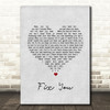 Coldplay Fix You Grey Heart Song Lyric Quote Print