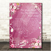 Paul Anka Put Your Head On My Shoulder Pink Floral Music Notes Heart Song Lyric Print