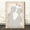 Coldplay Fix You Man Lady Bride Groom Wedding Song Lyric Quote Print
