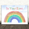 George Benson In Your Eyes Watercolour Rainbow & Clouds Song Lyric Print