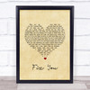 Coldplay Fix You Vintage Heart Song Lyric Quote Print