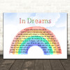 Roy Orbison In Dreams Watercolour Rainbow & Clouds Song Lyric Print