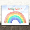 Arcade Fire Baby Mine Watercolour Rainbow & Clouds Song Lyric Print