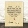 Coldplay Green Eyes Vintage Heart Song Lyric Quote Print