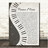 Billy Joel Piano Man Rustic Grey Piano Script Song Lyric Print