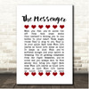 Linkin Park The Messenger Red Hearts In Row Song Lyric Print