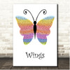 Little Mix Wings Rainbow Butterfly Song Lyric Print
