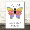 Dolly Parton Love Is Like A Butterfly Rainbow Butterfly Song Lyric Print