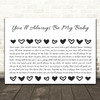 Alan Jackson Youll Always Be My Baby Hearts Black & White Song Lyric Print