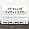 Lonestar Amazed Hearts Black & White Song Lyric Print