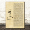 Chandler Moore Breathe Rustic Script Song Lyric Print