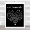 A Hard Day's Night The Beatles Black Heart Quote Song Lyric Print