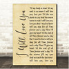 Fisher I Will Love You Rustic Script Song Lyric Print