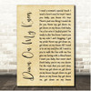 John Cafferty Down On My Knees Rustic Script Song Lyric Print