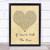 Daniel Bedingfield If You're Not The One Vintage Heart Song Lyric Quote Print