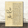 Bette Midler The Rose Rustic Script Song Lyric Print