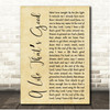 Nashville Cast A Life Thats Good Rustic Script Song Lyric Print