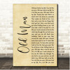 Neil Young Old Man Rustic Script Song Lyric Print