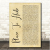 O.A.R Place To Hide Rustic Script Song Lyric Print