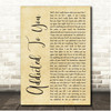 Picture This Addicted To You Rustic Script Song Lyric Print