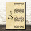 The Cars Drive Rustic Script Song Lyric Print