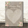 Celtic Woman Danny Boy Shabby Chic Floral Heart Grey Song Lyric Print