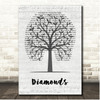 Rihanna Diamonds Music Script Tree Song Lyric Print
