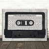 Richard Ashcroft CMon People (We're Making It Now) Music Script Cassette Tape Song Lyric Print
