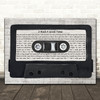 Boston I Had A Good Time Music Script Cassette Tape Song Lyric Print