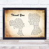Dido Thank You Man Lady Couple Song Lyric Quote Print