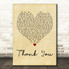 Dido Thank You Vintage Heart Song Lyric Quote Print