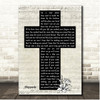 The Lake Poets Shipyards Script Christian Memorial Cross Song Lyric Print