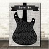 Jelly Roll Save Me Electric Guitar Music Script Song Lyric Print