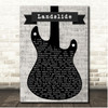 Fleetwood Mac Landslide Electric Guitar Music Script Song Lyric Print