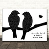 Chairmen of the Board Give Me Just a Little More Time Black & White Lovebirds Song Lyric Print