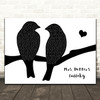 Counting Crows Mrs. Potters Lullaby Black & White Lovebirds Song Lyric Print