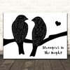 Frank Sinatra Strangers In The Night Black & White Lovebirds Song Lyric Print