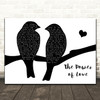 Jennifer Rush The Power of Love Black & White Lovebirds Song Lyric Print