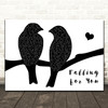 Lady A Falling for You Black & White Lovebirds Song Lyric Print