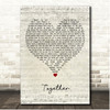Josh Ward Together Script Heart Song Lyric Print