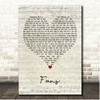Kings of Leon Fans Script Heart Song Lyric Print