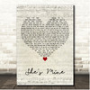 Kip Moore Shes Mine Script Heart Song Lyric Print