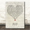 Arctic Monkeys 505 Script Heart Song Lyric Print