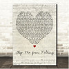 Kylie Minogue Stop Me from Falling Script Heart Song Lyric Print