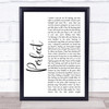 Ed Sheeran & Beyonce Perfect White Script Song Lyric Quote Print