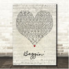 Madcon Beggin Script Heart Song Lyric Print