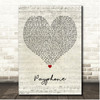 Maroon 5 Payphone Script Heart Song Lyric Print