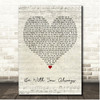 Mighty Oak Be With You Always Script Heart Song Lyric Print
